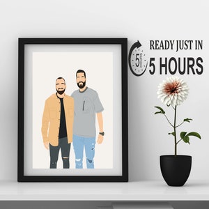 Faceless Digital Art Printable Art Profile Picture Personalized Gift- Custom Minimalist Digital Portrait Faceless Portrait ASAP