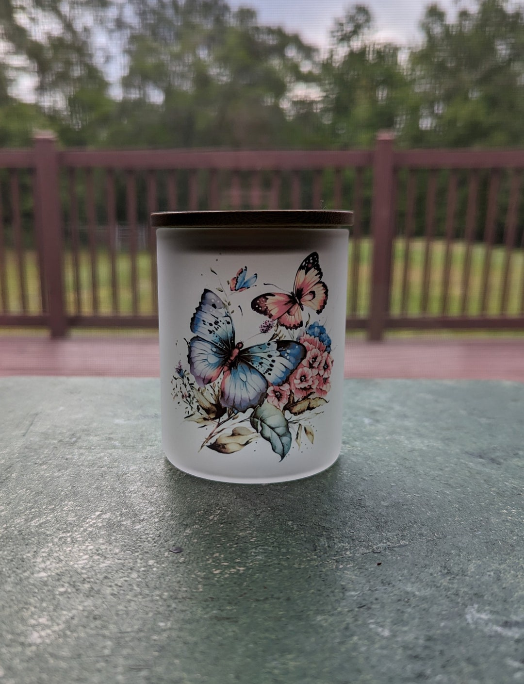 Butterfly Candle Holder Butterfly Jar Butterflies Candle Etsy