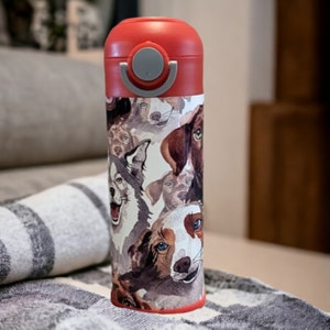 Kids Dog Water Bottle Can Be Personalized, Dog Cup With Name, Kids Dog Cup, Kids Flip top, Pop Top Tumbler, Great For School Or Home