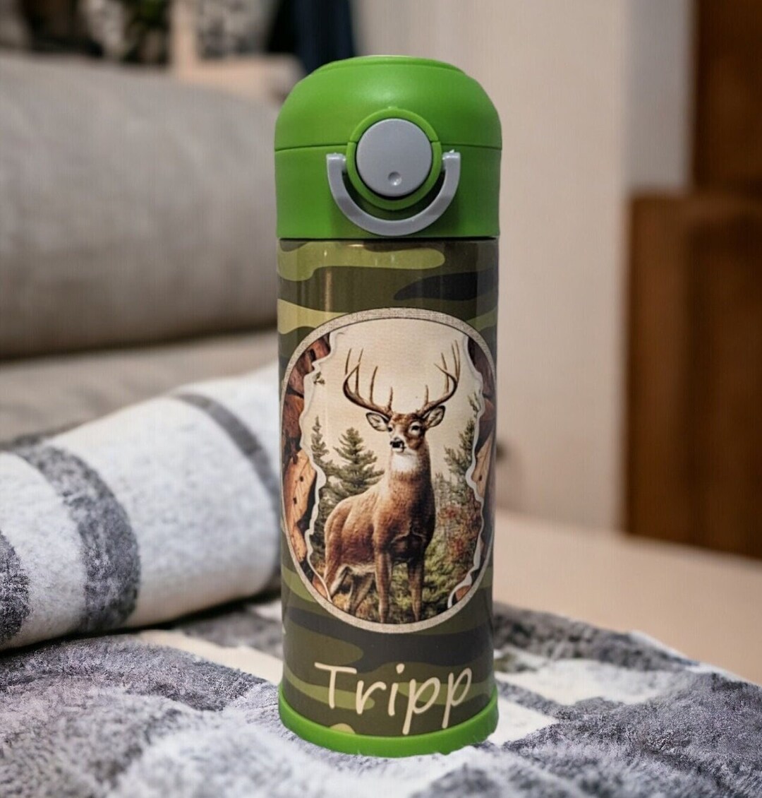 Kids Deer Water Bottle, Kids Water Bottle, Deer Tumbler, Deer Cup