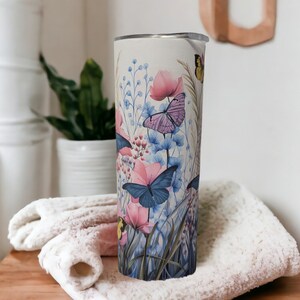 Pretty Butterfly Tumbler Can Be Personalized, Butterfly Cup, Butterfly Gifts, Butterfly Stainless Steel Tumbler