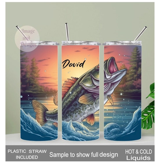 Fish Tumbler, Great Gift for a Fisherman, Fishing Cup, Bass Fish Cup With  Name, Gift for Him, 20oz Insulated Tumbler With Straw - Etsy