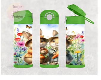 Kids Bunny Water Bottle Can Be Personalized, Great For School Home Or On The Go, Bunny Cup With Name, Easter Basket Gift