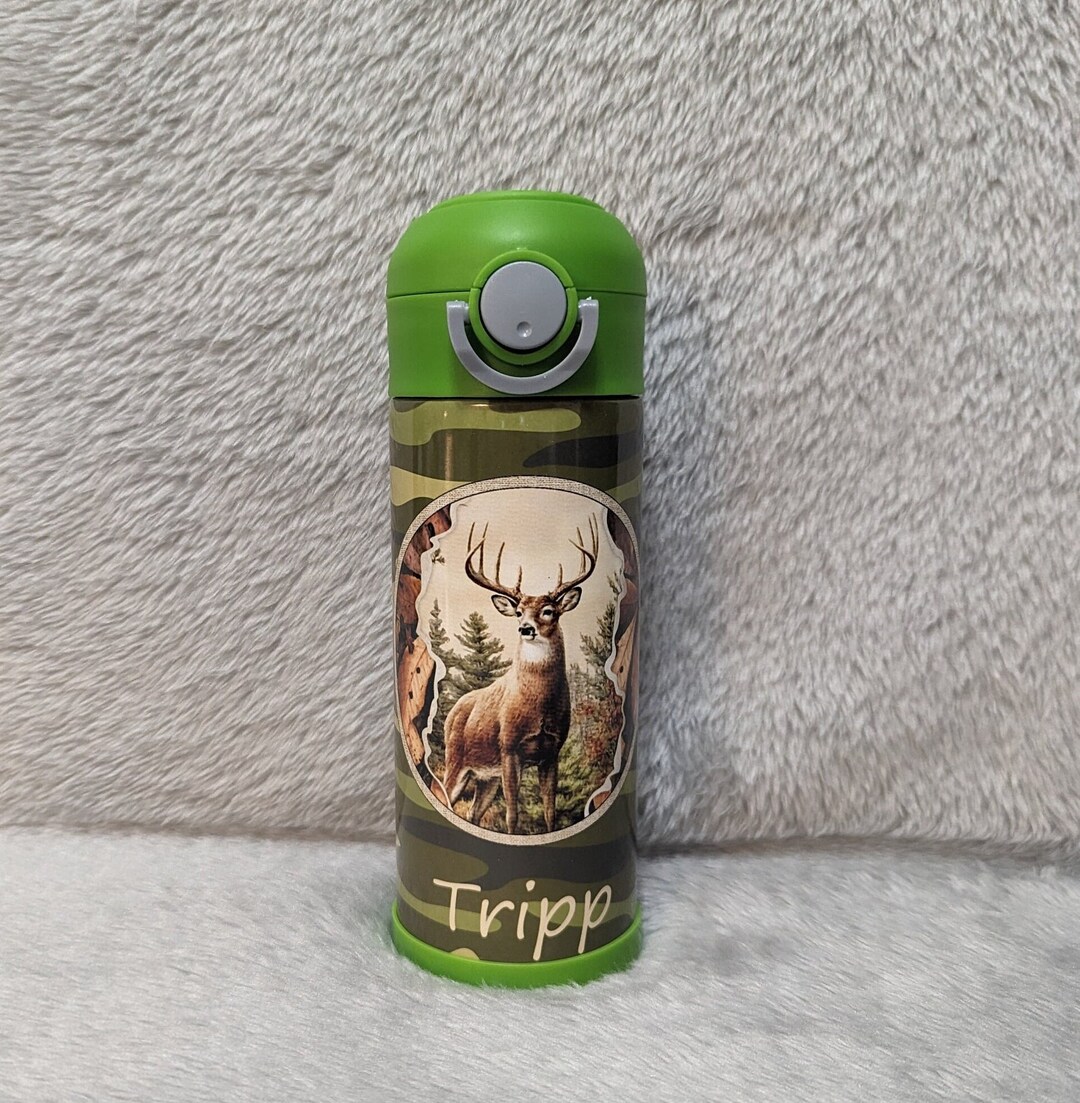 Kids Deer Water Bottle, Kids Water Bottle, Deer Tumbler, Deer Cup