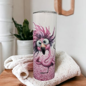 Crazy Flamingo Tumbler Can Be Personalized, Flamingo Cup With Name, Flamingo Lover Gift, Gift For Her, Tumbler With Reusable Straw