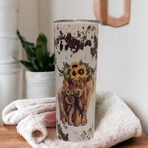 Highland Cow Tumbler Can Be Personalized, Highland Cow Cup With Name, Cow Coffee Cup, Cow Gift, Cow Lover Gift, Tumbler With Straw