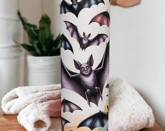 Bat Tumbler With Reusable Straw - Personalized Option Available, Great For Everyday Use -  Hot Or Cold Drinks, Gift For Bat Lovers
