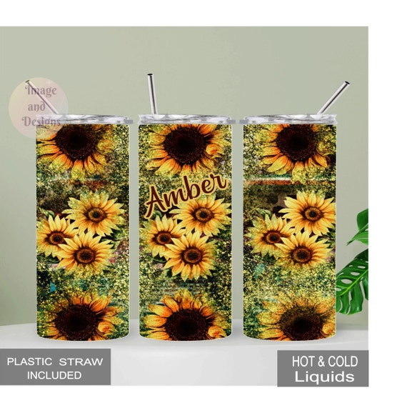 Sunflower Tumbler Personalized, Sunflower Cup With Name, Tumbler