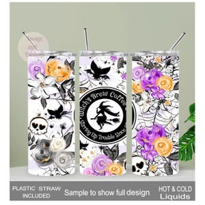 Witch Tumbler Can Be Personalized, Includes A Reusable Straw, Halloween Gift, 20oz Tumbler For Hot Or Cold Beverages image 8
