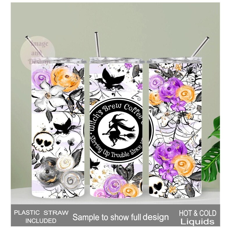 Witch Tumbler Can Be Personalized, Includes A Reusable Straw, Halloween Gift, 20oz Tumbler For Hot Or Cold Beverages image 8