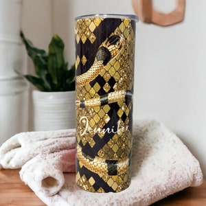 Snake Tumbler, Snake Cup With Name, Personalized Snake Tumbler, Snake Lovers Tumbler, Personalized Tumbler With Reusable Straw
