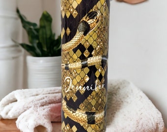 Snake Tumbler, Snake Cup With Name, Personalized Snake Tumbler, Snake Lovers Tumbler, Personalized Tumbler With Reusable Straw