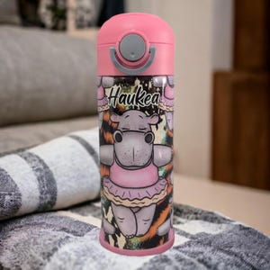Kids Water Bottle, Hippo Tumbler, Hippo Cup Can Be Personalized, Personalized Kids Cup, Kids Hippo Cup, Kids Flip Top, Pop Top kids cup