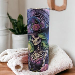 Witch Tumbler Can Be Personalized, Includes A Reusable Straw, Halloween Gift, 20oz Tumbler For Hot Or Cold Beverages