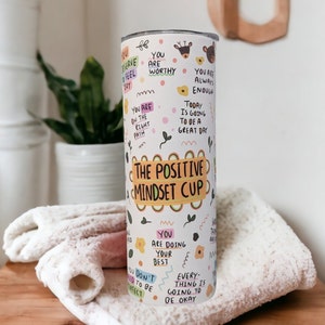 Positive Mindset Affirmation Tumbler, 20oz Affirmations Tumbler, Daily Affirmation Tumbler, Gift For Her - Best Friend, Positive Affirmation