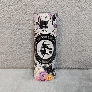 Witch Tumbler Can Be Personalized, Includes A Reusable Straw, Halloween Gift, 20oz Tumbler For Hot Or Cold Beverages image 3