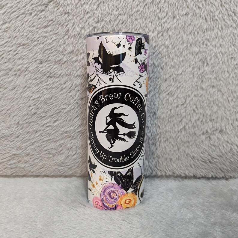 Witch Tumbler Can Be Personalized, Includes A Reusable Straw, Halloween Gift, 20oz Tumbler For Hot Or Cold Beverages image 3