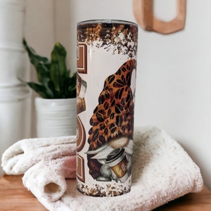 Gnome Love Coffee Tumbler With Straw, Great Gift For A Coffee Lover Who Also Loves Gnomes,