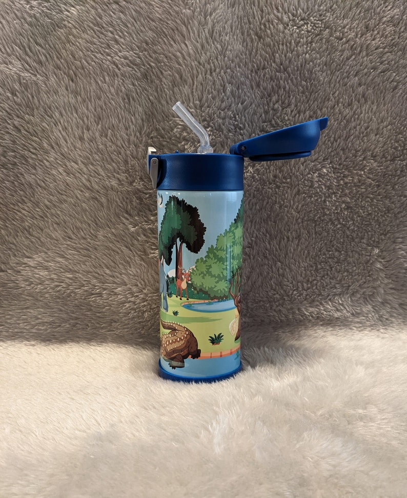 Kids Water Bottle Jungle Animals Tumbler Animals Cup Etsy