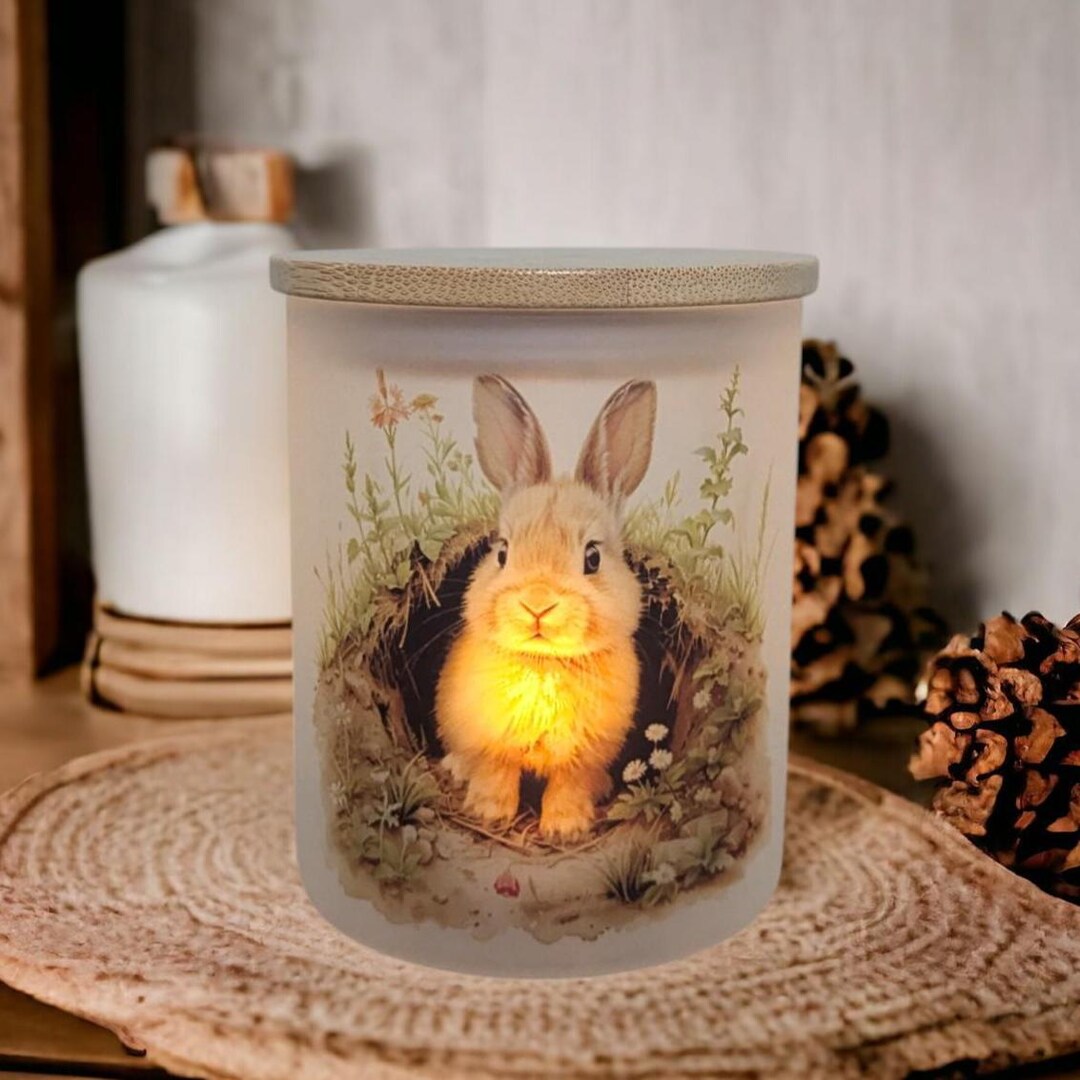Rabbit Candle Holder With A Battery Operated Flickering Tea Light ...