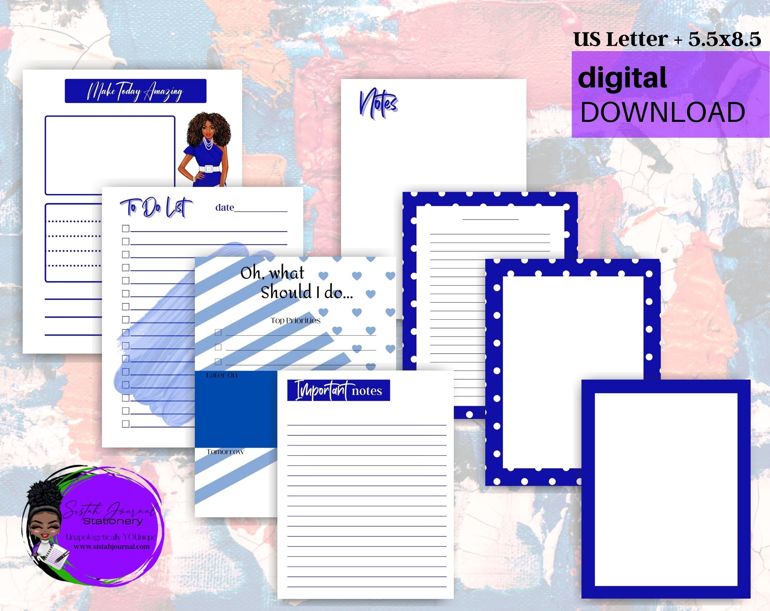 Printable Stationery Set, Instant Download Stationery, US Letter PDF ...
