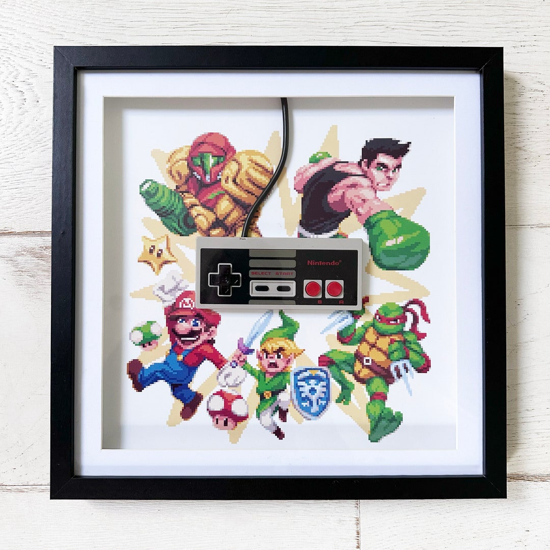 Nintendo Controller Shadowbox Art Nintendo Wall Art Super Etsy