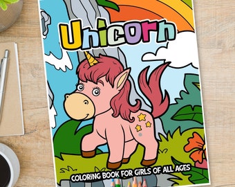 Unicorn Coloring Book For Girls Of All Ages | Cute 60 Digital Coloring Pages With Unique Designs (PDF Printable)