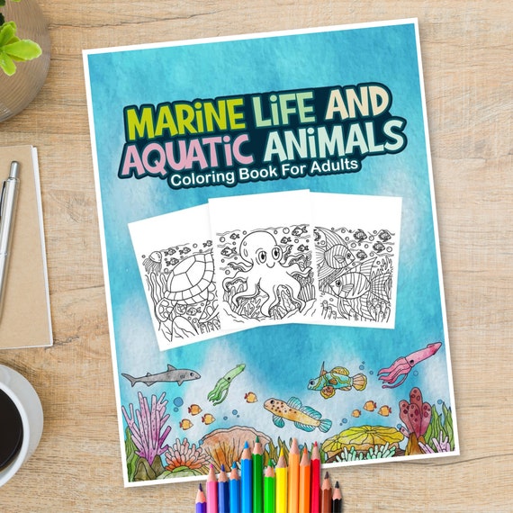 Vida marina Libro de colorear para adultos: Libros para colorear del océano  para la relajación de adultos (Paperback)