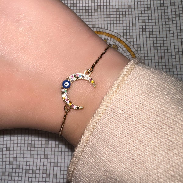 Evil Eye Armband, Evil Eye Armband, Evil Eye Schmuck, zierliches Armband, Gold Auge Armband, Evil Eye Armband Frauen, Evil Eye Gold