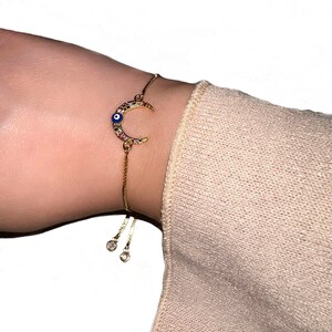 Bracelet Evil Eye, Bracelet de Protection, Bijoux Evil Eye, Bracelet Dainty, Bracelet Mauvais Œil Or, Bracelet Mauvais Œil Femme, Mauvais Œil Or image 3