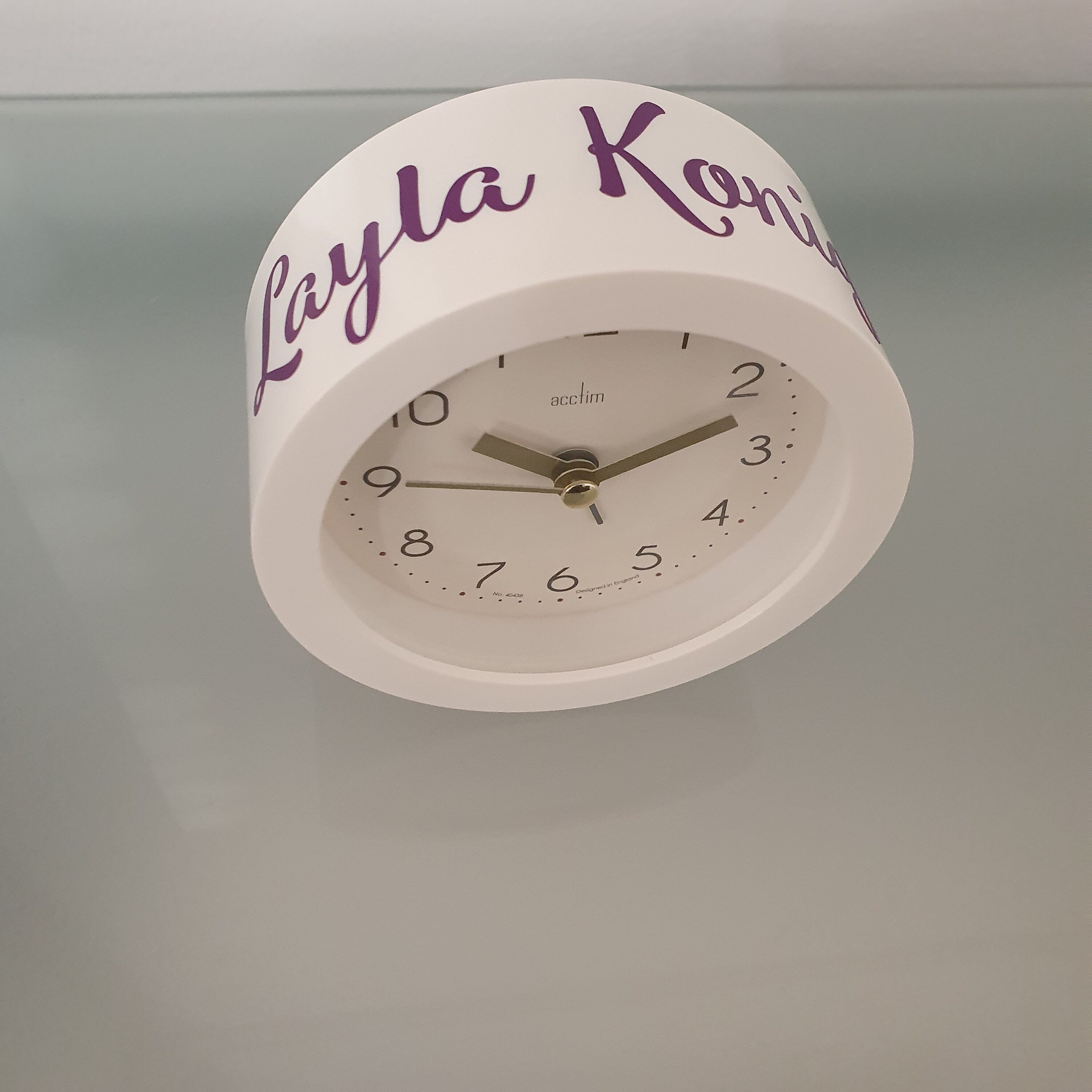 Personalised White Alarm Clock Vinyl Etsy