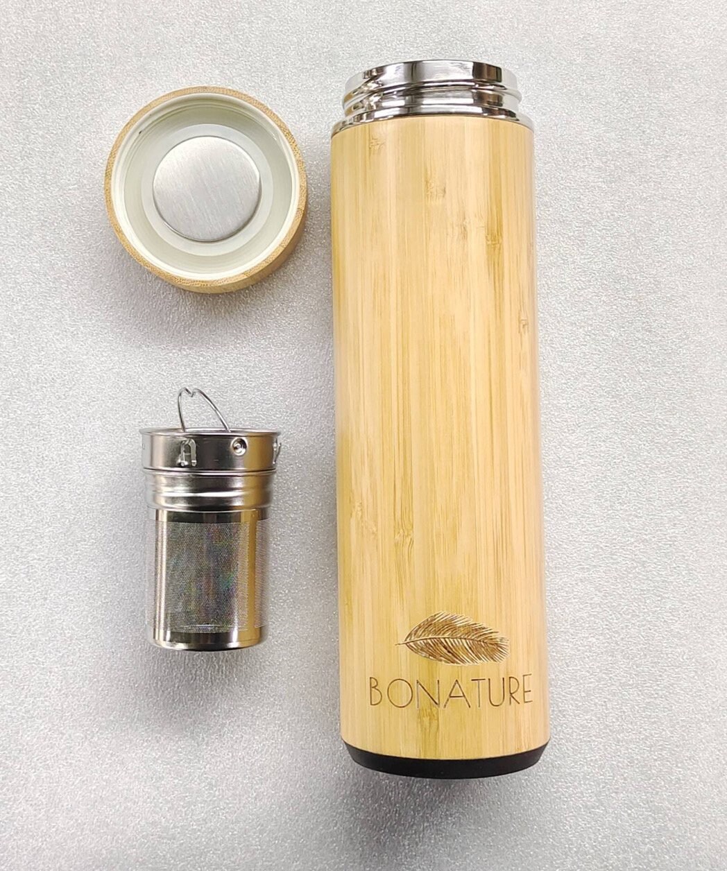 Thermos Infuseur Bambou et Inox 500 Ml