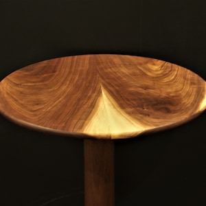 Custom Walnut Round End Table Modern Side Table
