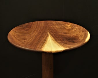 Custom Walnut Round End Table Modern Side Table