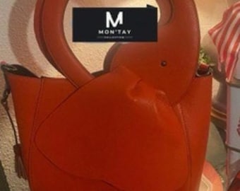 Elephant handbag-red leather handbag -red elephant bag Delta Sigma Theta , 1913
