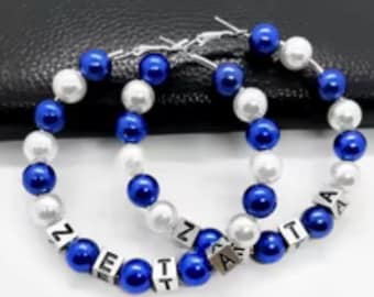 Pendientes circulares de madera de la hermandad Zeta Phi Beta Sorority, Inc.