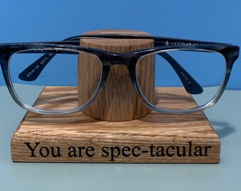 Oak/Mahogany Personalised  Spectacle Stand