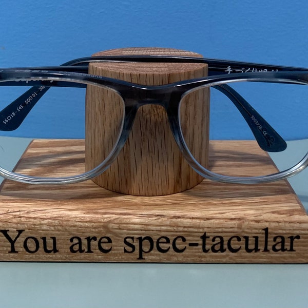 Oak/Mahogany Personalised  Spectacle Stand