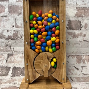 personalised oak sweet dispenser