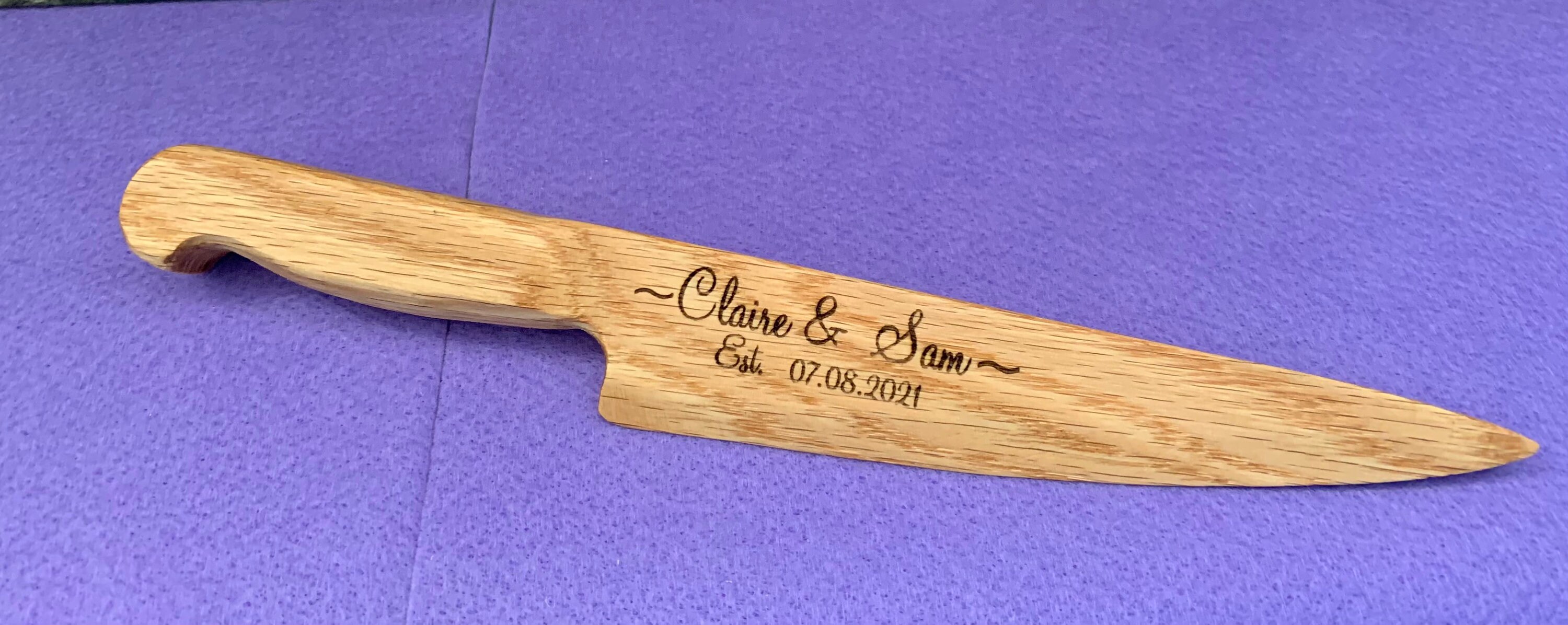 Personalised oak wooden cake knife Etsy