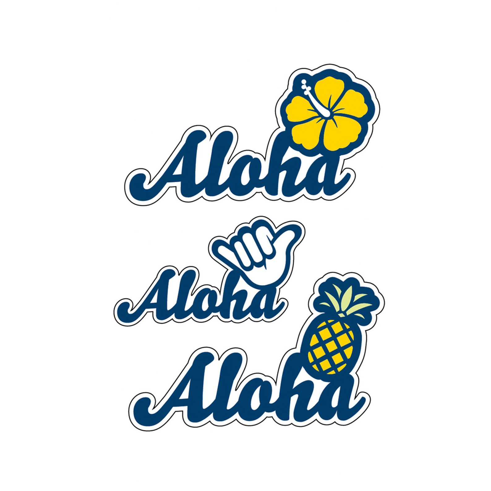 Aloha Aloha & Aloha Vinyl Sticker Etsy