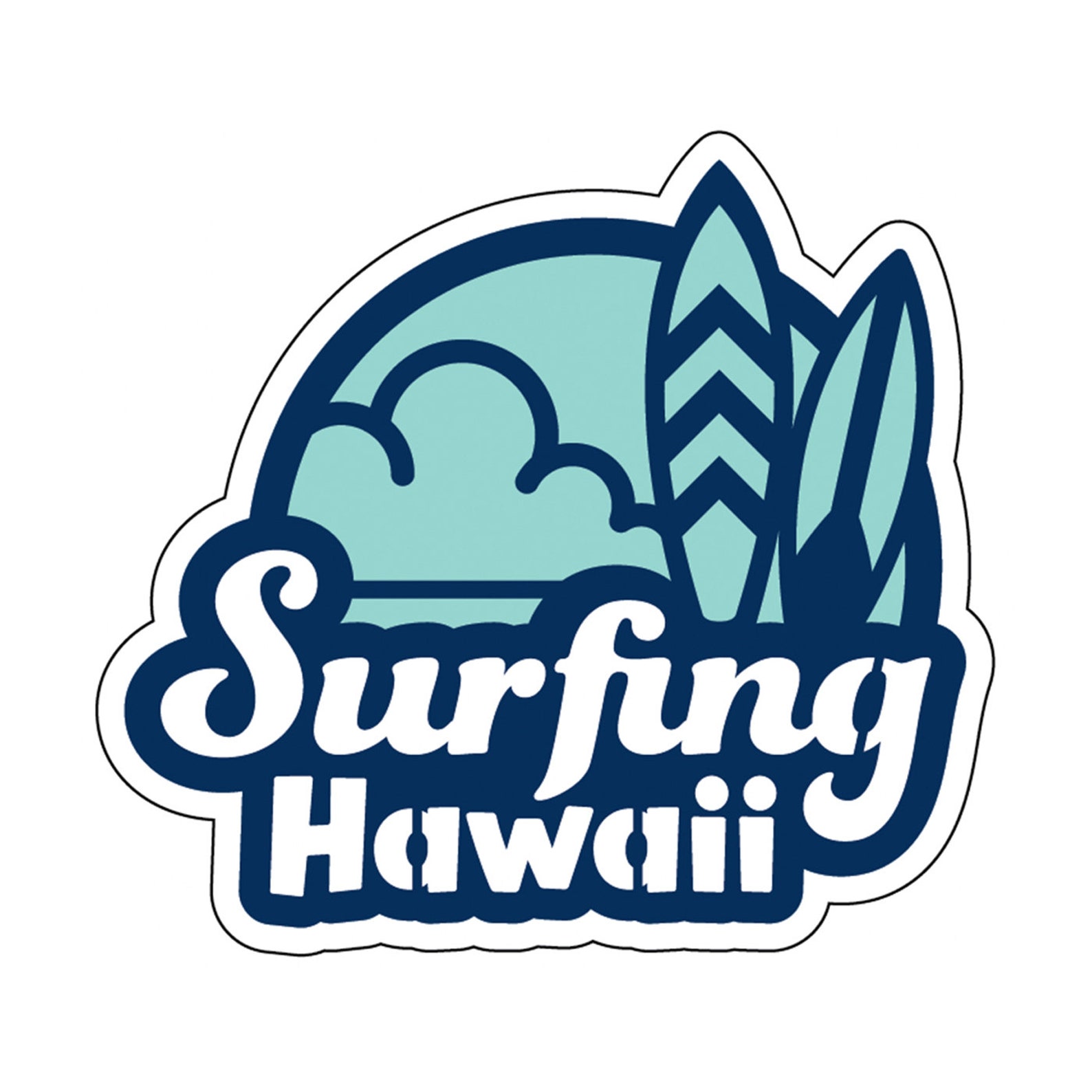 Surfing in Hawaii Vinyl Sticker_2 Colors Etsy