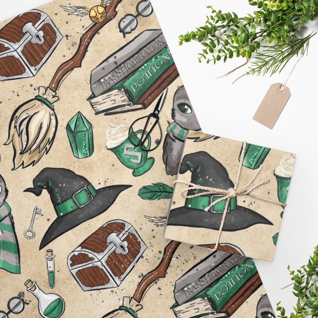 Slytherin Wrapping Paper. Harry Potter Wrapping Paper. Etsy