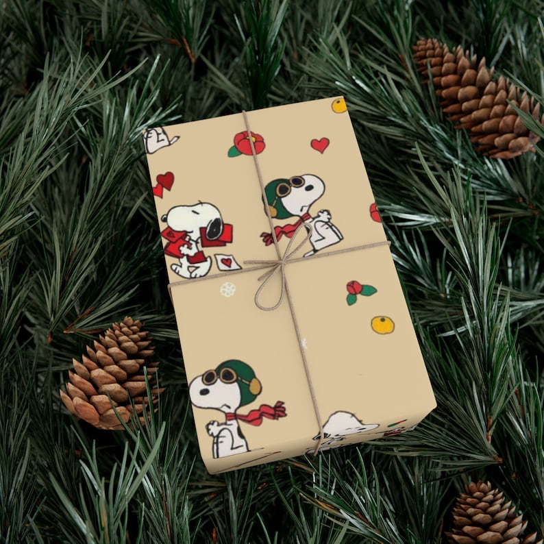 Snoopy Wrapping Paper. Charlie Show Gift Wrap. Christmas Gift Etsy