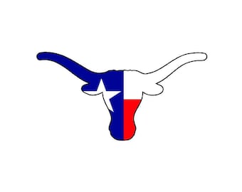 Texas Longhorn Flag Sticker Texas Flag Longhorn Vinyl Decal Lone Star State Sticker for Car Laptop Water Bottle
