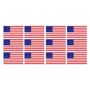 12 - American Flag Sticker Decal America United States US Stars and Stripes usa Self Adhesive Vinyl - FREE SHIPPING