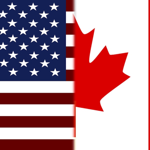 American Canadian Sticker Decal United States Canada Maple Leaf cdn United States usa Vinyl FREE SHIPPING