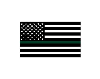 Thin Green Line American Flag Military Federal Agent Subdued Tactical Sticker Decal United States usa Vinyl FREE SHIPPING