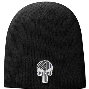 Tactical Subdued Punisher SKULL tattered American Flag United States Military Fold Over Fleece Lined Skull Cap Color Choice - FREE SHIPPING