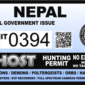Nepal Ghost Hunting Hunter Permit Sticker Self Adhesive Vinyl Paranormal Investigator Decal Sticker